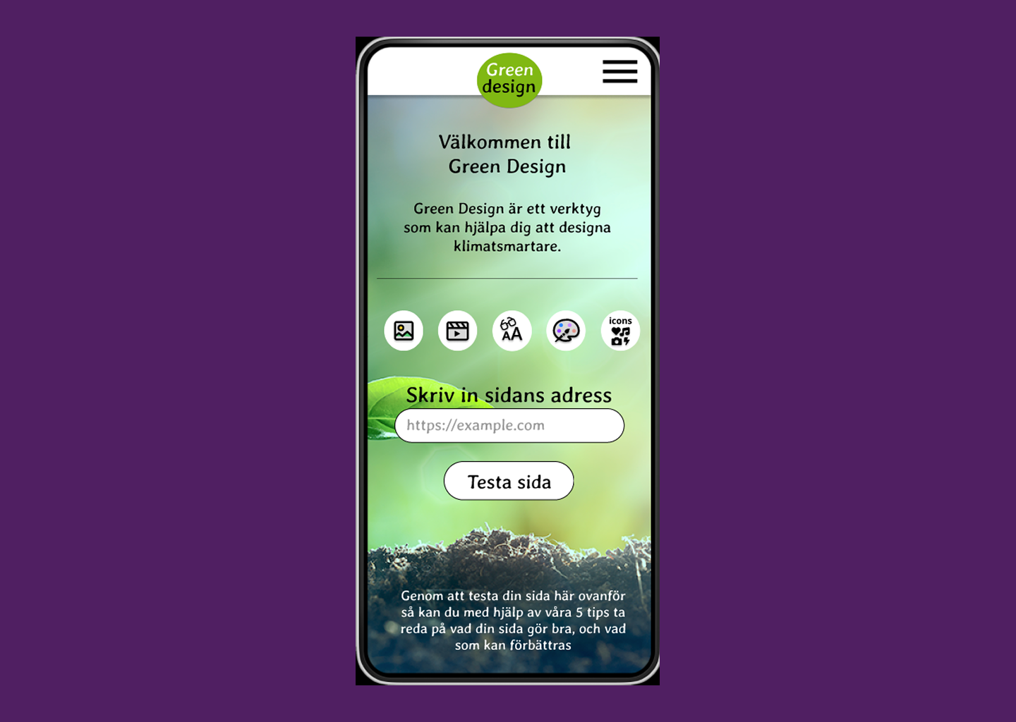 Prototypbild på Green design skapad av mig